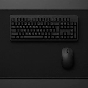 Extended Gaming Mouse Pad Large Desk Mat Stitched Edges Non Slip Rubber Base Computer Keyboard Cushion Pad Black