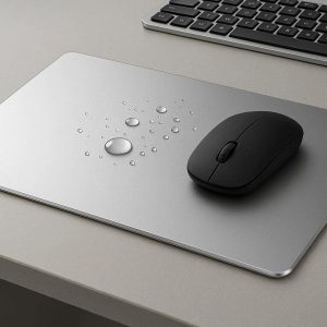 Aluminum Metal Desk Mat Hard Smooth Fast Control Mouse Pad Waterproof Protective Slim Office Table Blotter Silver