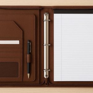 Faux Leather Presentation Folder Deluxe Document Organizer Box Padfolio Binder Portfolio Case Executive Business Men Women
